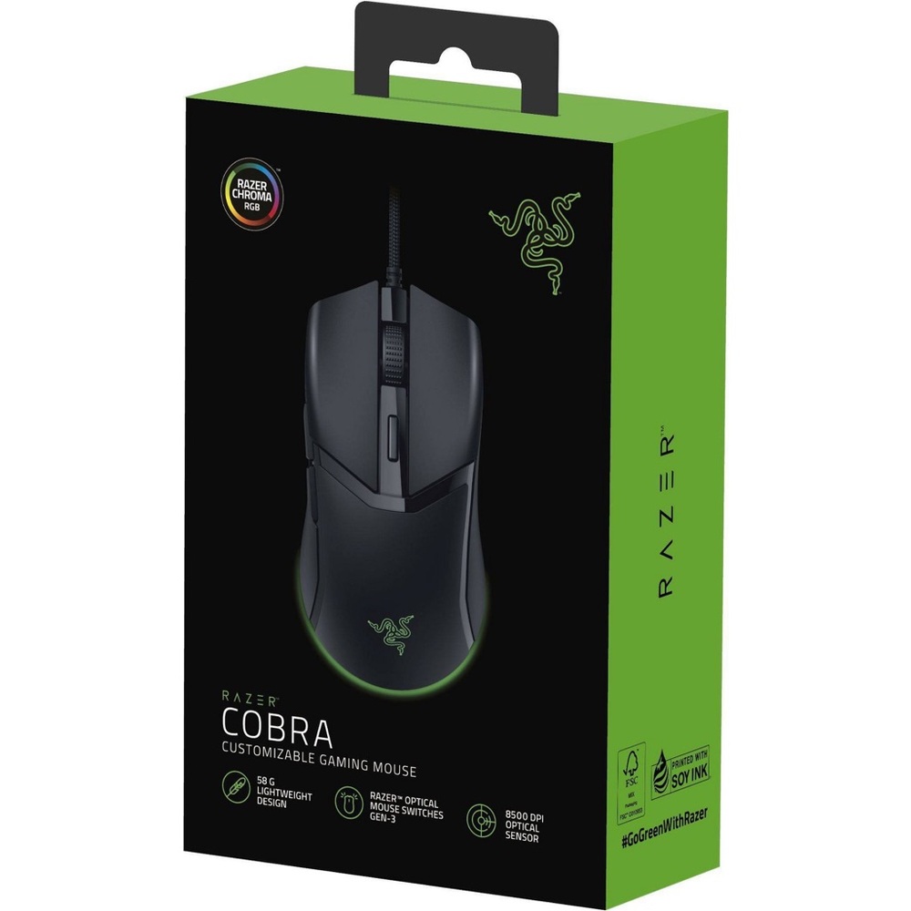 Razer Cobra Customizable Wired Gaming Mouse with Chroma RGB lighting - Black
